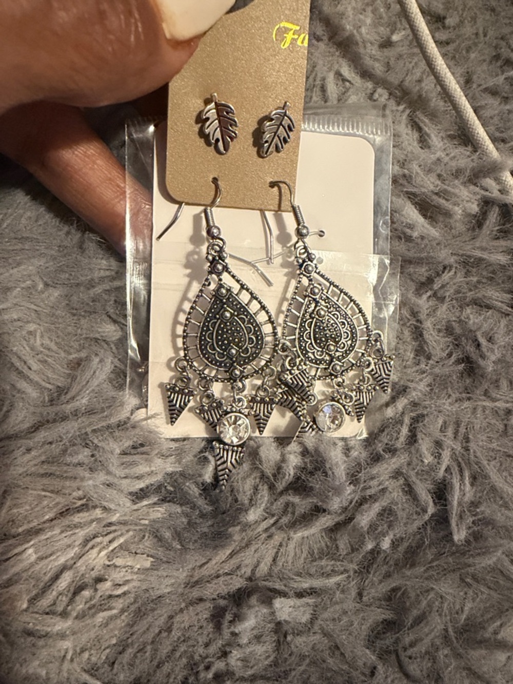 Indigenous/ Boho Silver Leaf and Filigree Dangle Earrings - Women